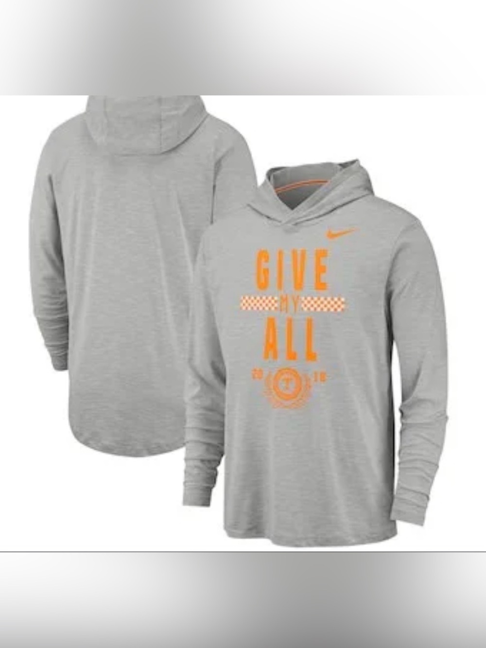Nike University Tennessee Volunteers Give My All Hoodie Dri-fit shirt Men’s XXL.
